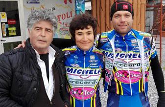 Brunello Fanini con Anna Ceoloni e il ds Mirko Puglioli