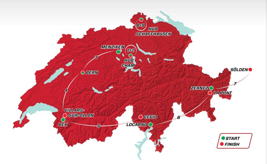 Le tappe del Tour de Suisse 2017