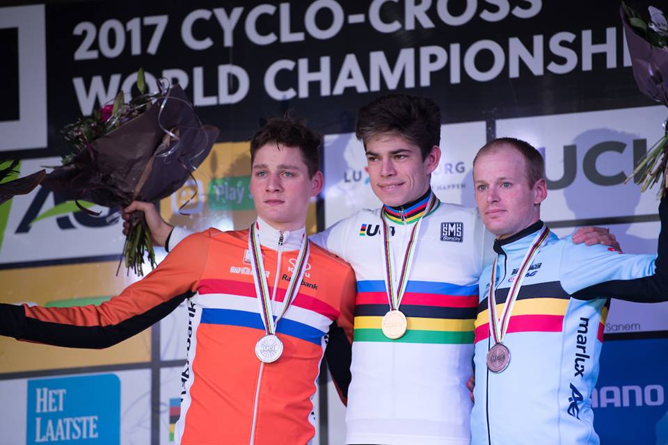 Il podio del Mondiale Ciclocross Elite 2017