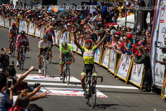 L'arrivo della quarta tappa della Vuelta al Tachira 2017