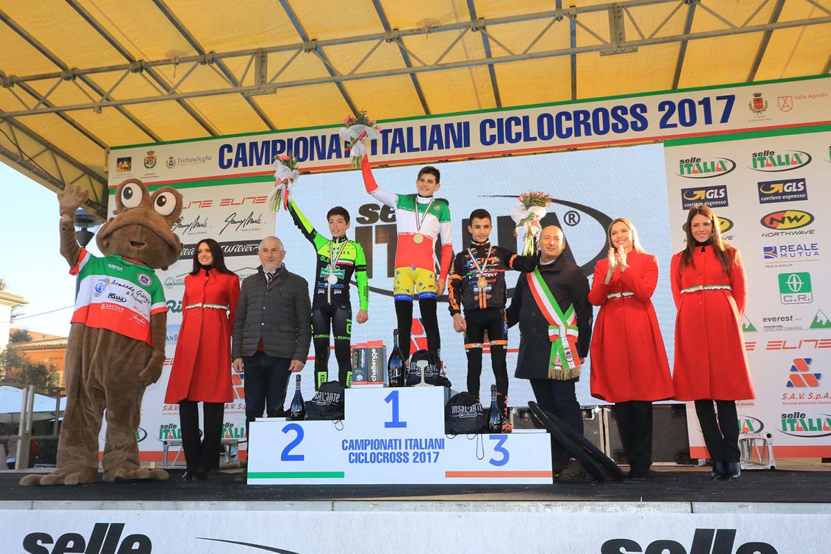 Il podio del Campionato Italiano Ciclocross 2017 Esordienti 1° anno