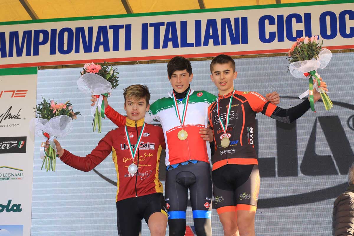 Il podio del Campionato Italiano Ciclocross 2017 Esordienti 2° anno