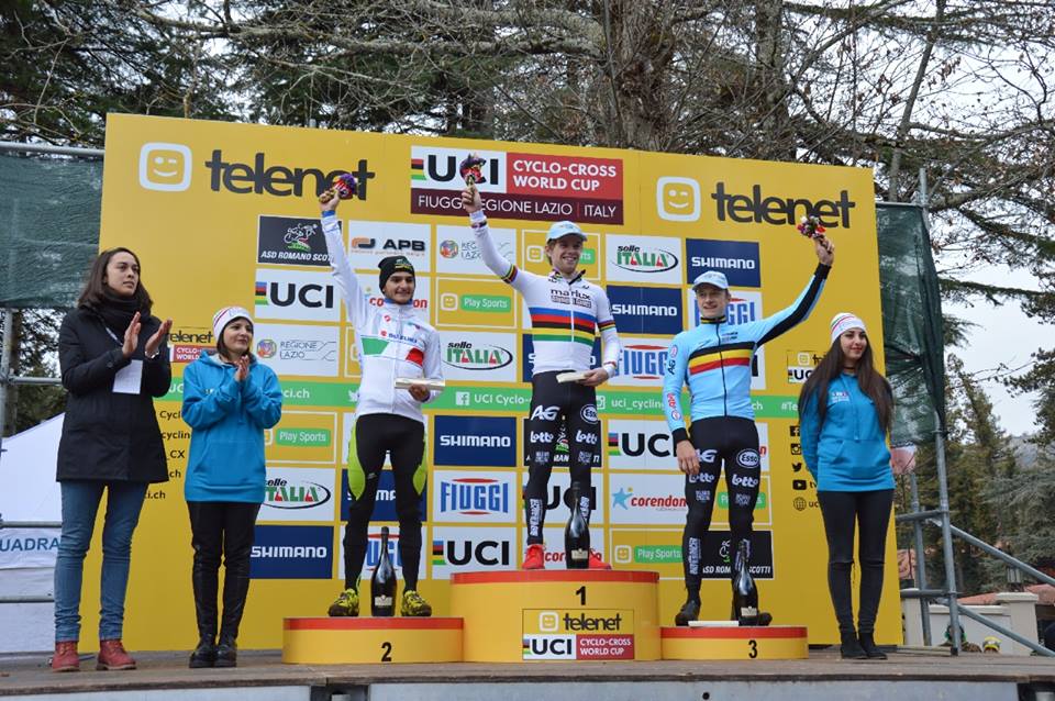 Il podioUnder 23 della prova di Fiuggi della Coppa del Mondo Ciclocross
