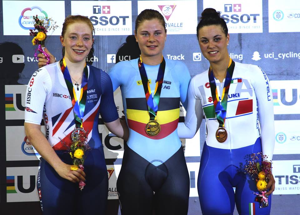 Rachele Barbieri medaglia di bronzo nell'Omnium femminile a Cali