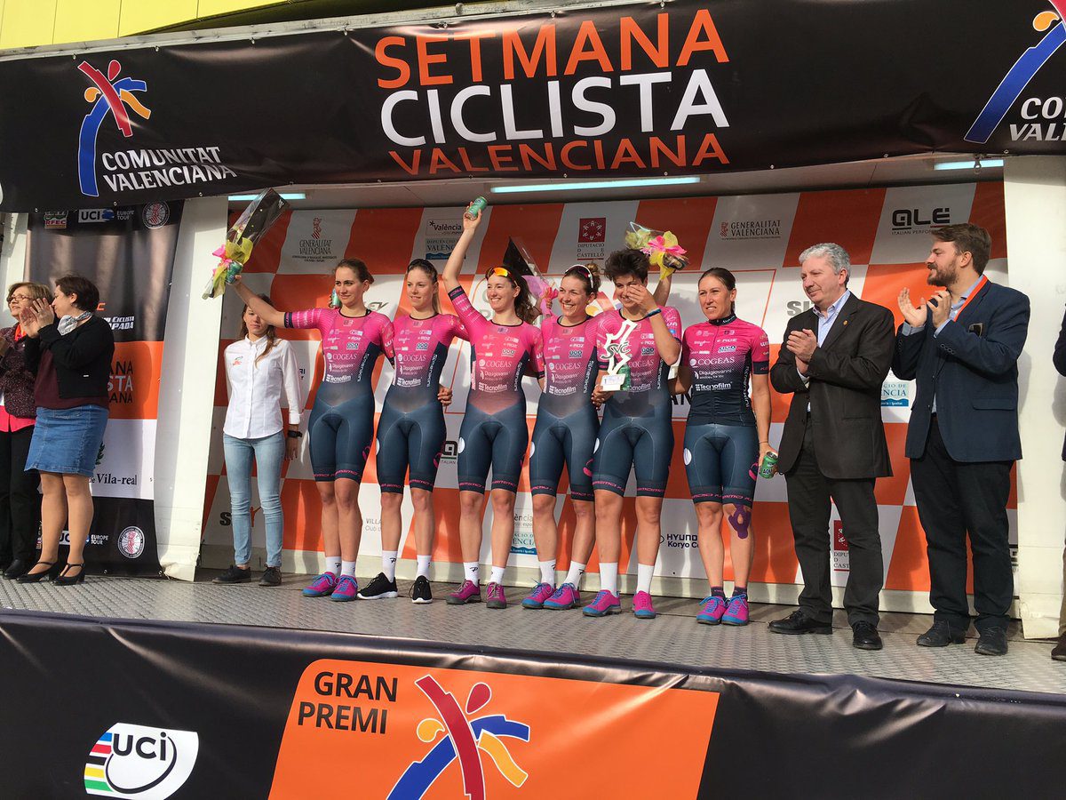 Le ragazze della BePink Cogeas vince la cronosquadre di apertura della Semana Ciclista Valenciana