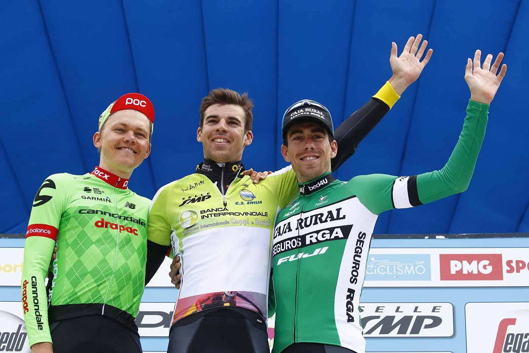 Il podio finale della Settimana Coppi e Bartali 2017