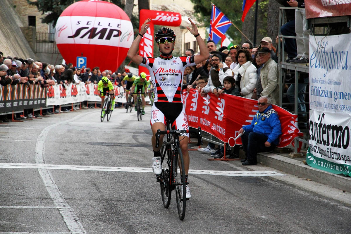 Vittoria solitaria di Daniel Savini al Gp San Giuseppe 2017 di Montecassiano
