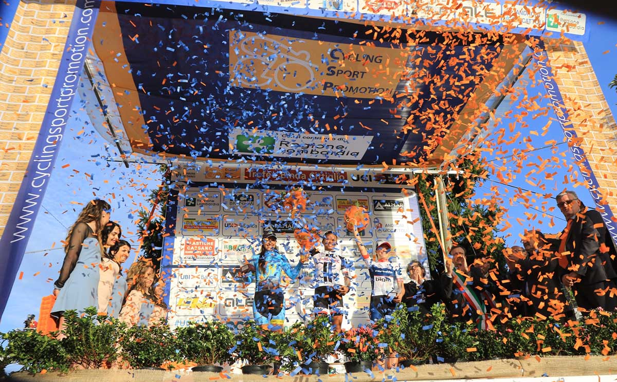 Il podio del Trofeo Alfredo Binda 2017