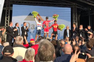 Il podio della Nokere Koerse 2017