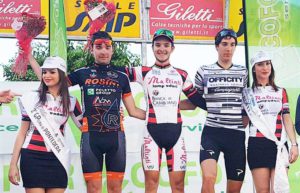 Il podio del 2° Gran Premio Città di Pontedera vinto da Daniel Savini