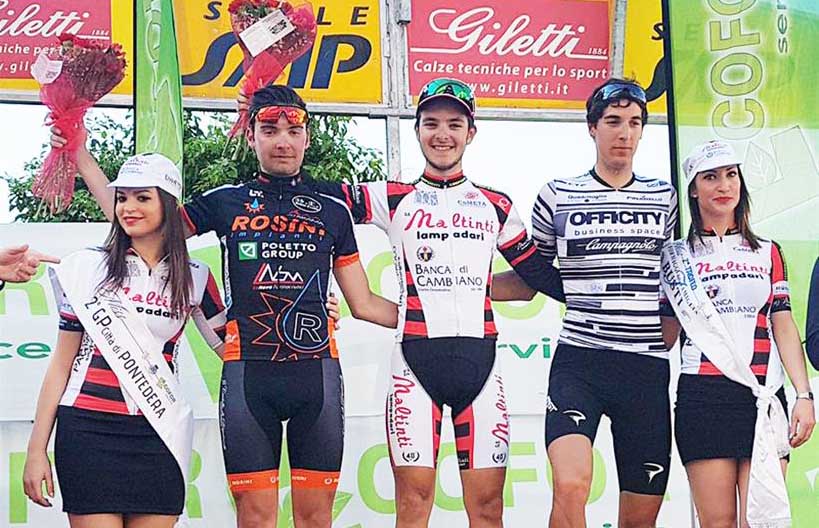 Il podio del 2° Gran Premio Città di Pontedera vinto da Daniel Savini
