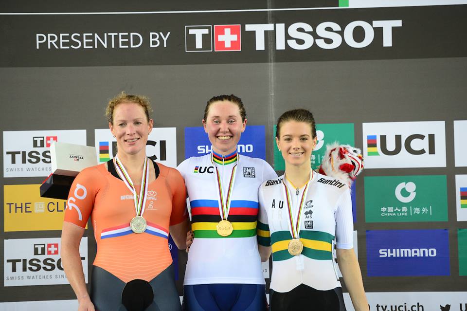 Il podio dell'Omnium femminile