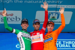 Il podio finale del Tour of Croatia 2017 vinto da Vincenzo Nibali