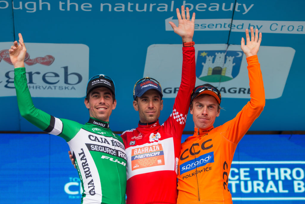 Il podio finale del Tour of Croatia 2017 vinto da Vincenzo Nibali