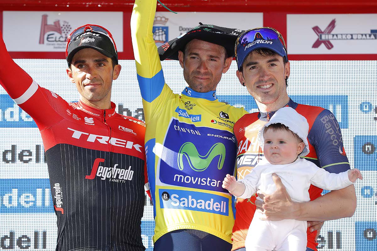 Il podio finale del Giro dei Paesi Baschi 2017 vinto da Alejandro Valverde