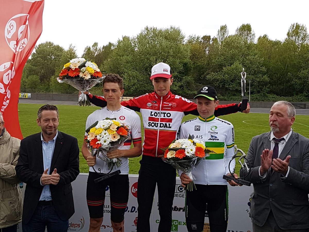 Il podio della Liegi-Bastogne-Liegi 2017