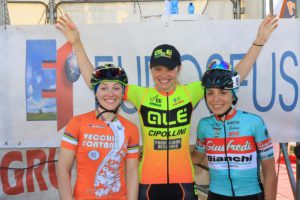 Il podio della gara Donne Open di Schiavonia d'Este