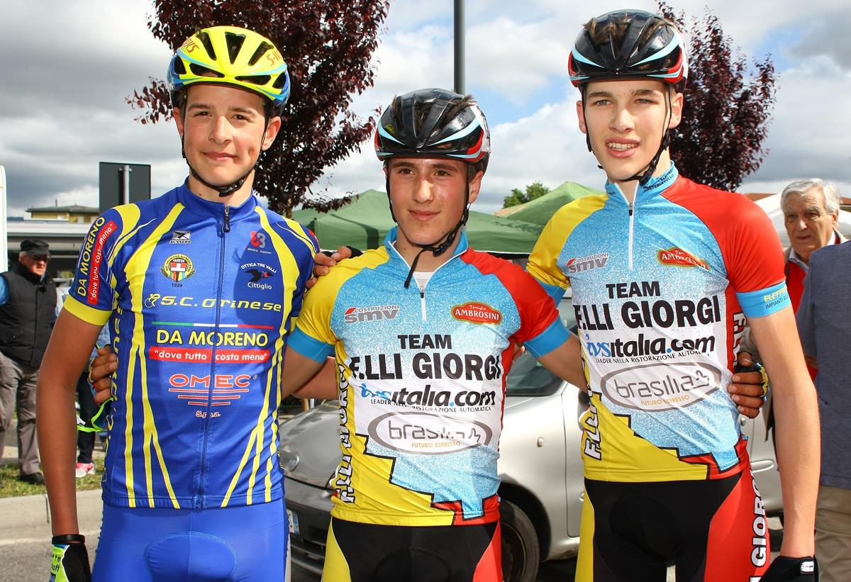 Il podio Allievi del 2° Memorial Daniella di Ponte San Pietro