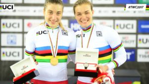 Shmeleva e Anastasiia Voinova oro nella Velocità a squadre ai Mondiali di Hong Kong