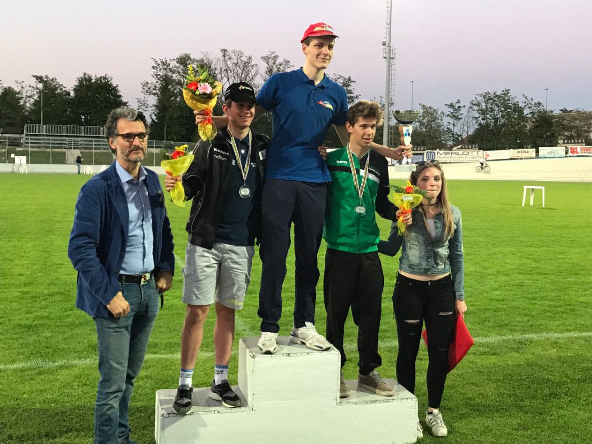 Il podio Allievi della Leva dell'Inseguimento 2017