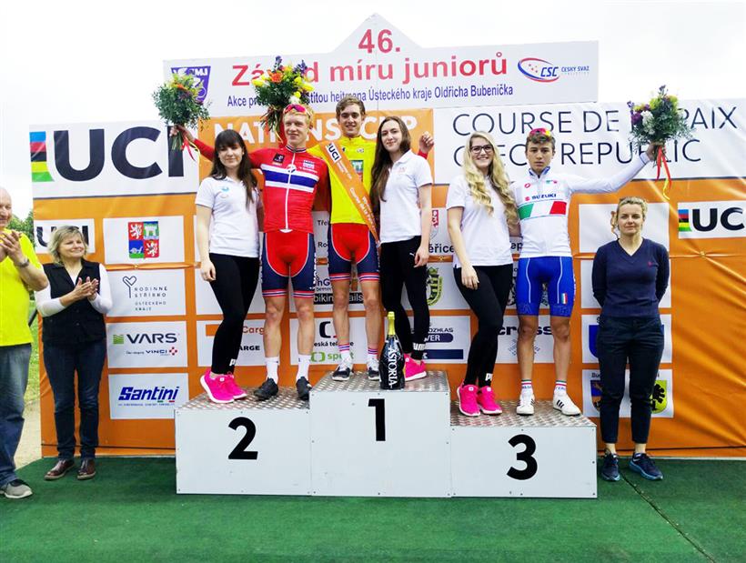 Il podio finale della Corsa della Pace Juniores 2017