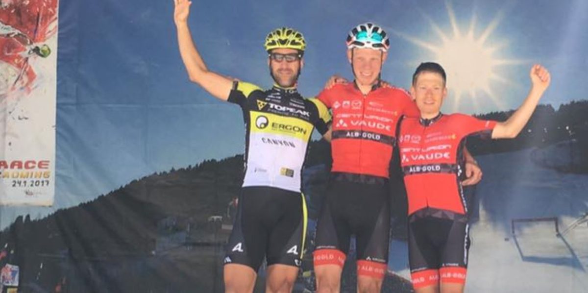 Il podio della seconda tappa dell'Alpen Tour Trophy 2017