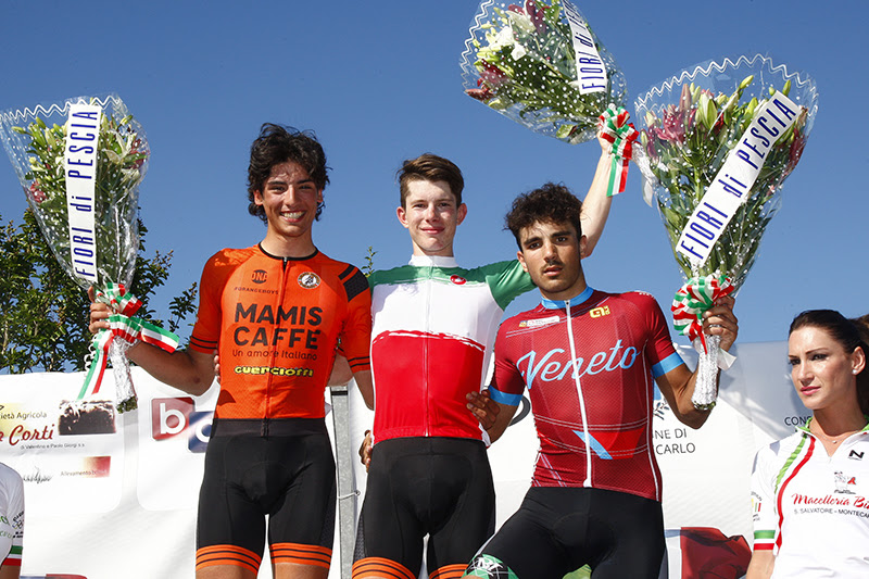 Il podio del Campionato Italiano Strada 2017