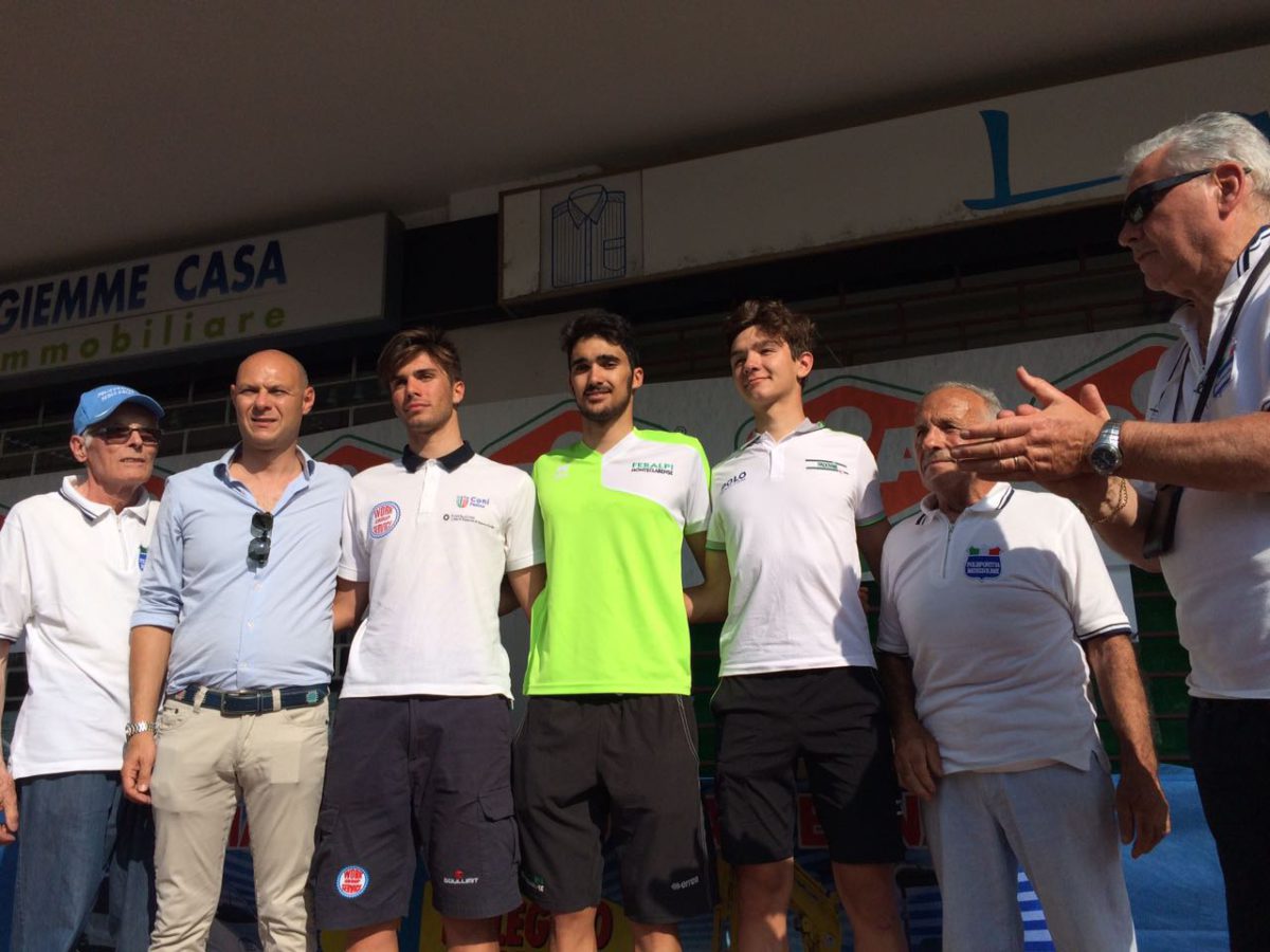 Il podio della gara Juniores di Bedizzole vinta da Filippo Pastorelli