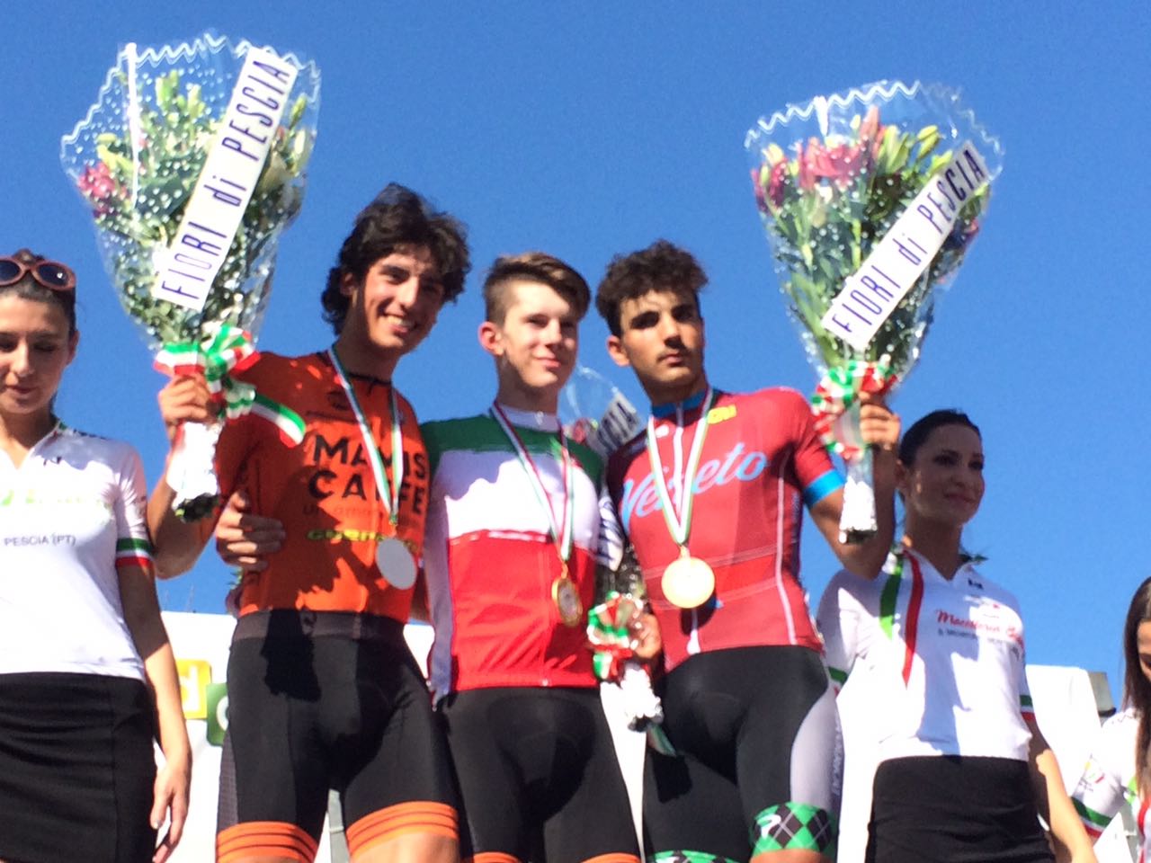 Il podio del Campionato Italiano Strada 2017