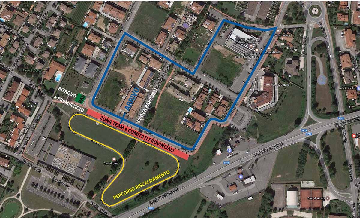 Mappa Ritrovo e Percorso Campionato Regionale Lombardo Giovanissimi 2017 a Rodengo Saiano