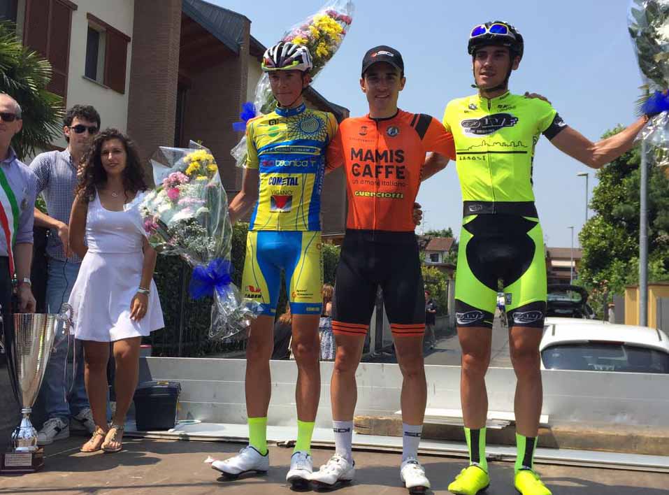 Il podio della gara Juniores di Rodano