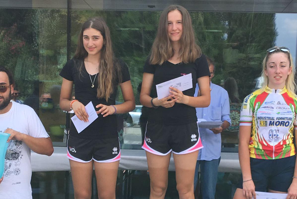 Il podio della gara Donne Esordienti di Martellago
