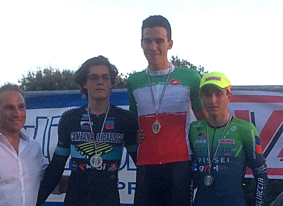 Il podio del Campionato Italiano Omnium Juniores 2017