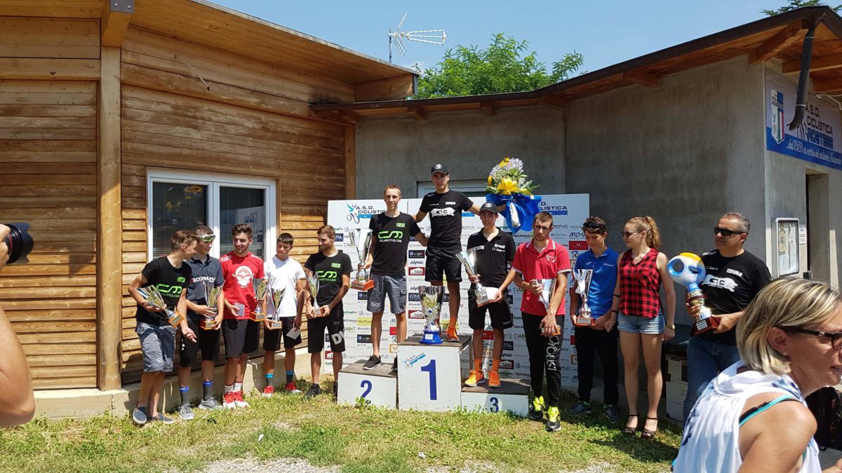 Il podio della gara Juniores di Rosta vinta da Luca Rastelli