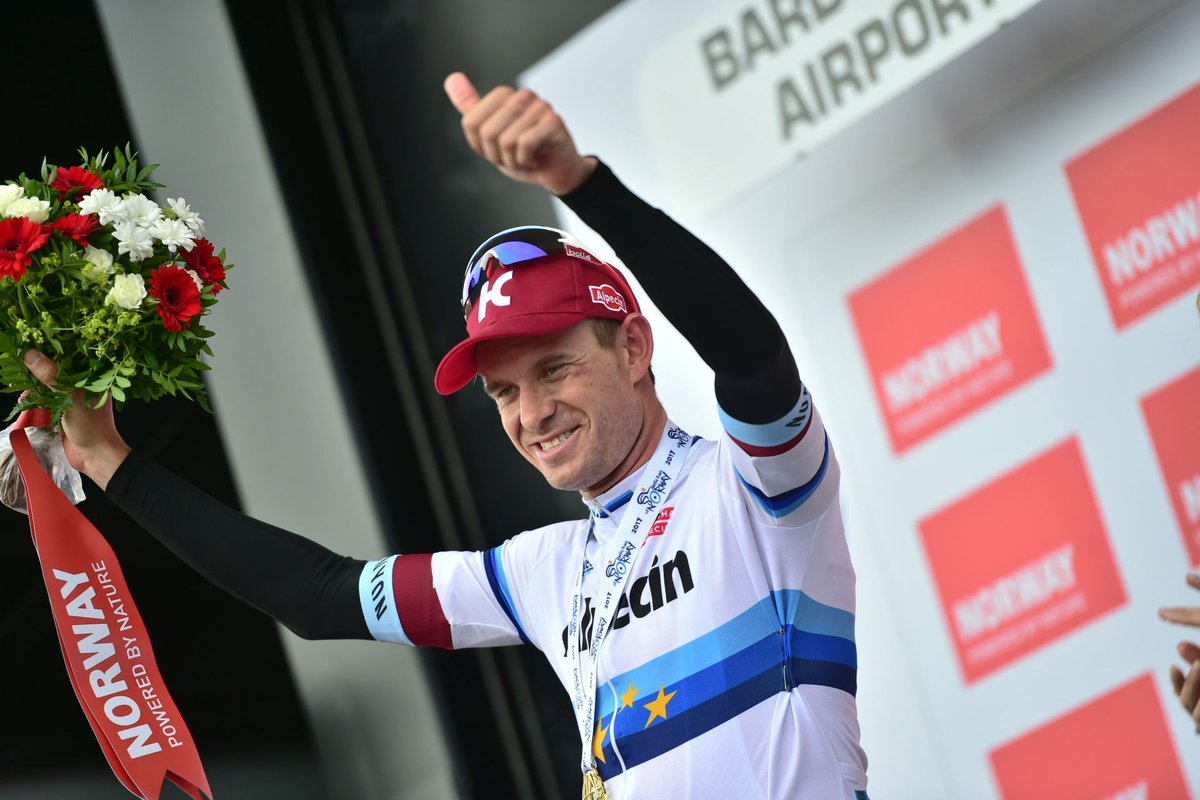 Alexander Kristoff festeggia la prima vittoria in maglia di campione europeo