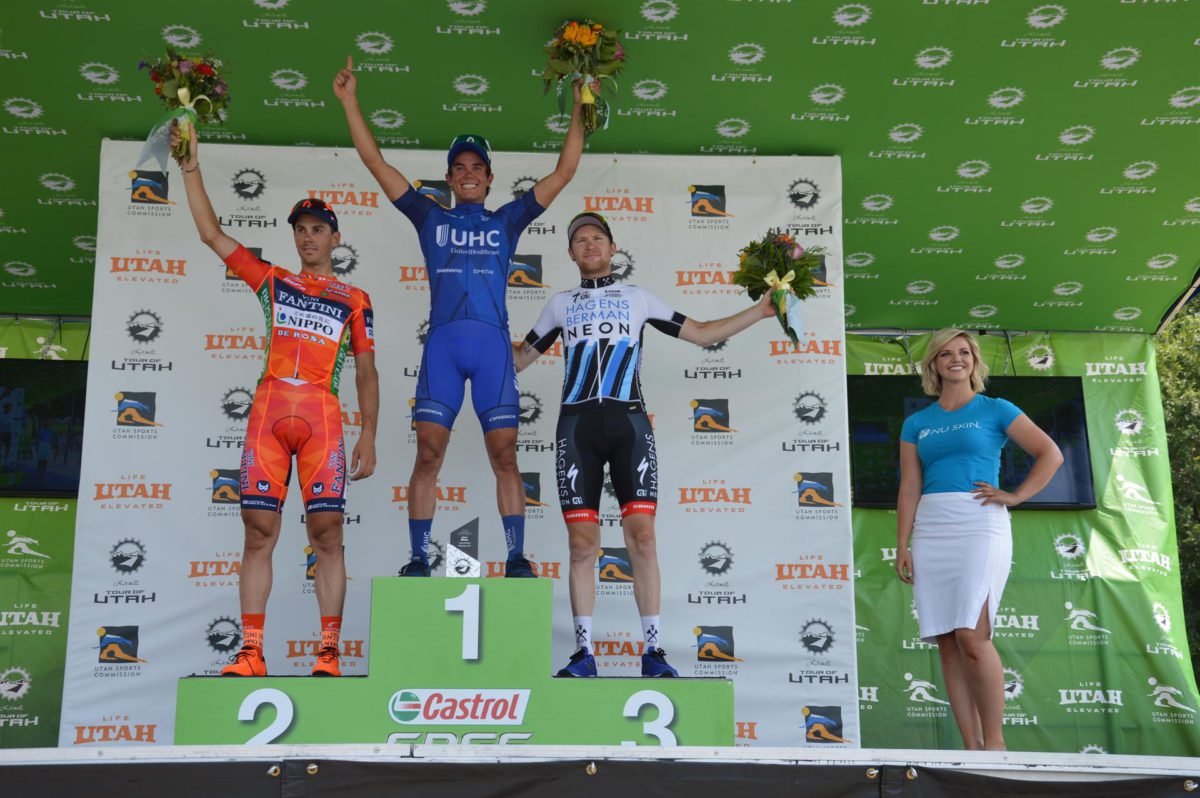 Il podio della quinta tappa del Tour of Utah