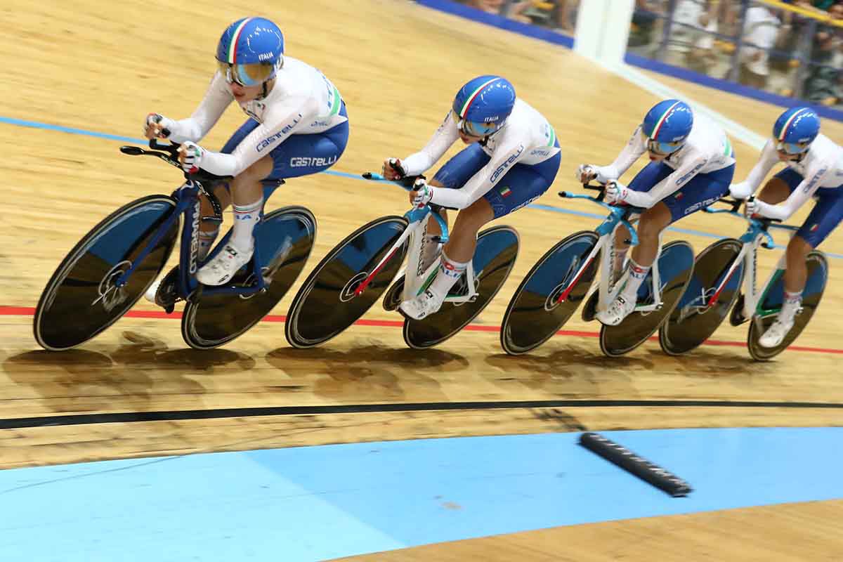 Il quartetto delle azzurre Donne Junior in azione a Montichiari