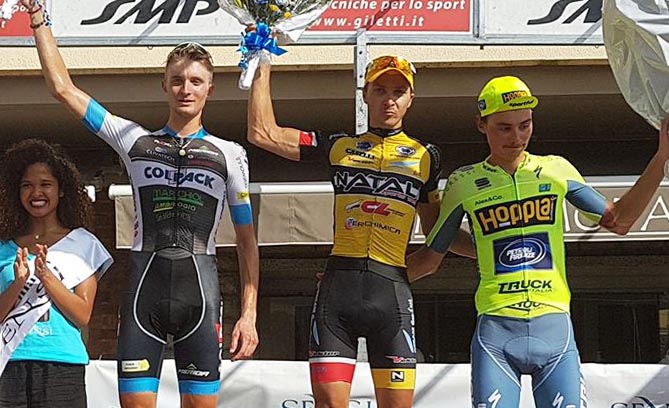 Il podio di Lamporecchio con il vincitore Michael Delle Foglie
