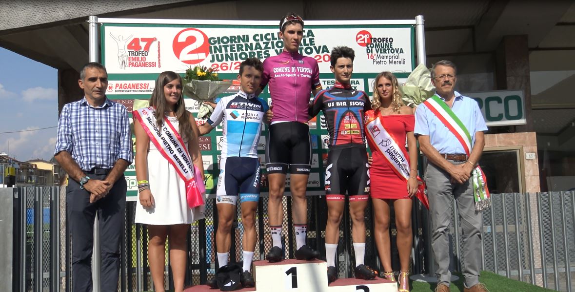 Il podio del 21° Trofeo Comune di Vertova- 16° Memorial Pietro Merelli