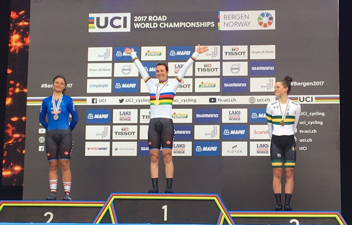 Elena Pirrone è campionessa del mondo a cronometro Donne Junior