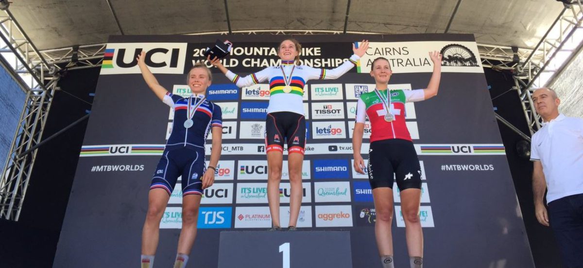 Il podio del Mondiale XCO Donne Junior 2017