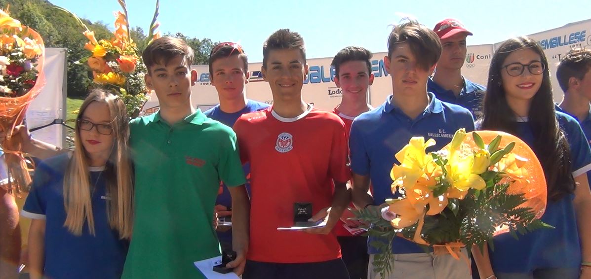 Il podio della gara Allievi di Brembilla