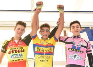 Il podio della gara Allievi di Concesio vinta da Andrea Piras