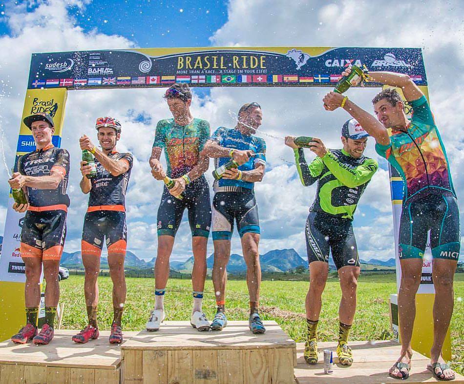 Il podio della seconda tappa della Brasil Ride