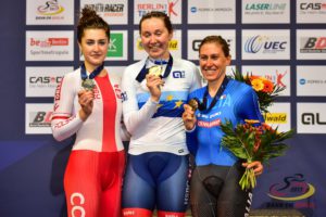 Podio Campionato Europeo Inseguimento femminile con Silvia Valsecchi terza