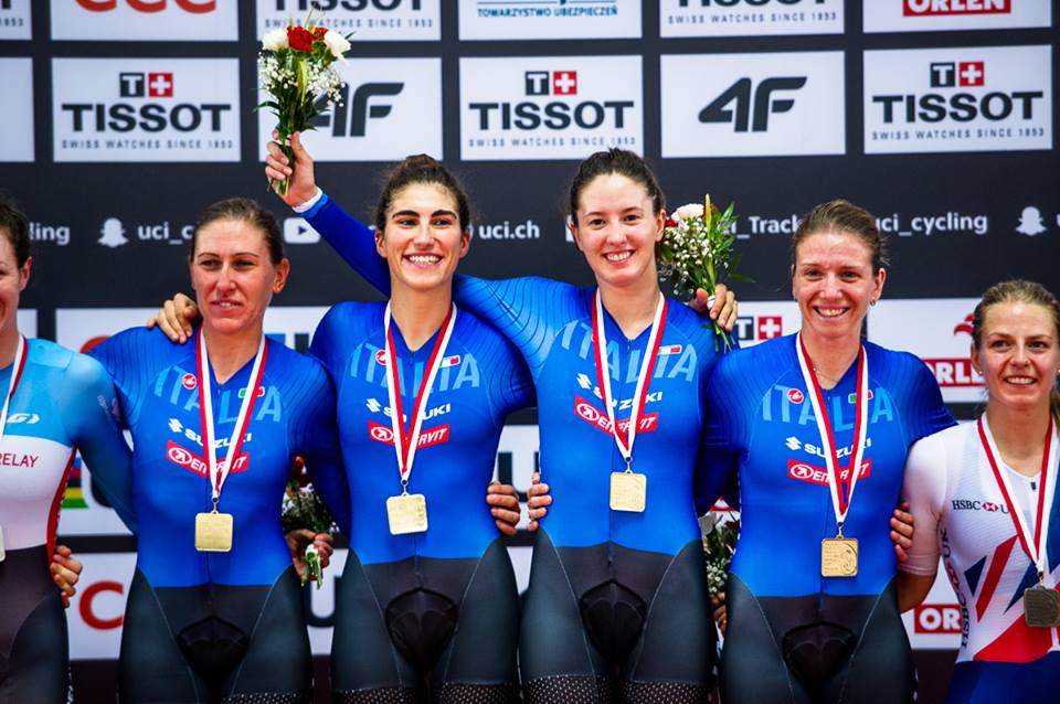 Il quartetto azzurro femminile vince la prova di Coppa del Mondo Pista a Pruszkow