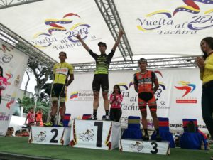 Il podio dell'ottava tappa della Vuelta al Tachira 2018