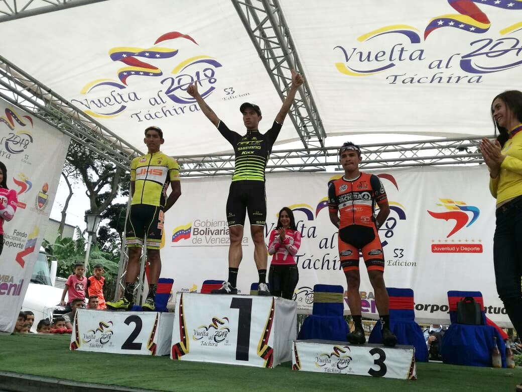 Il podio dell'ottava tappa della Vuelta al Tachira 2018
