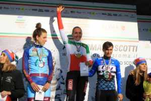 Il podio del Campionato Italiano Ciclocross Donne Elite vinto da Eva Lechner