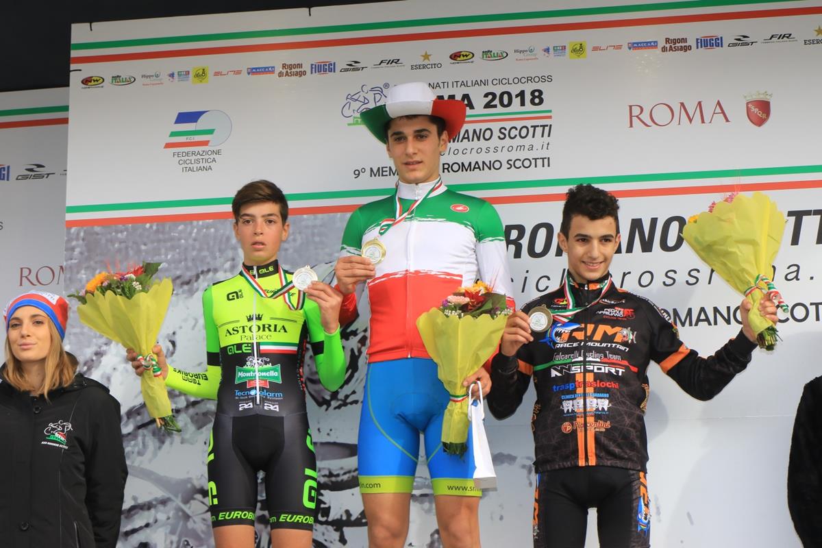 Il podio del Campionato Italiano Ciclocross Esordienti 2° anno